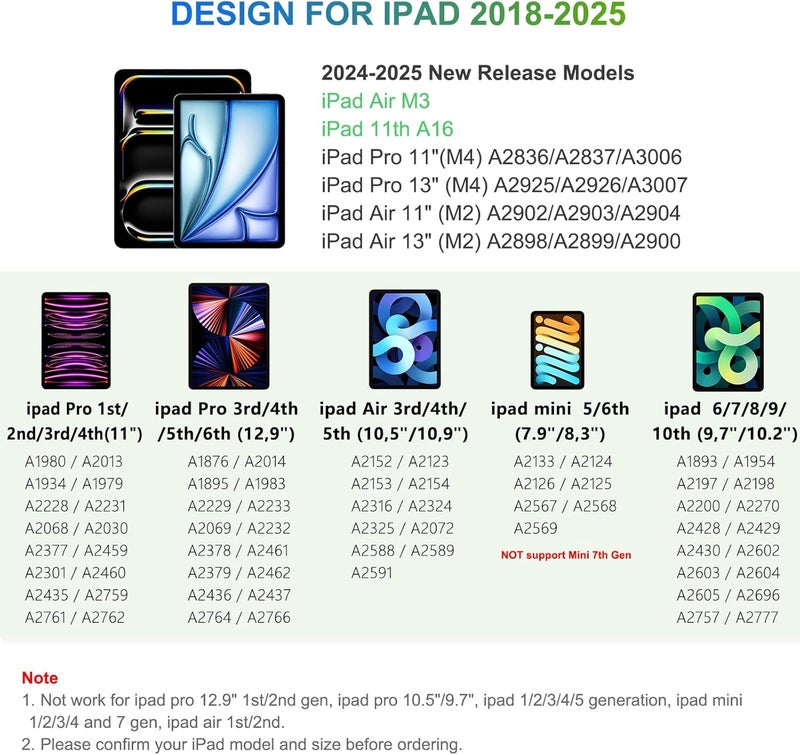 HATOKU Stylus Pen for iPad 2018-2025: 15 Mins Fast Charging Pencil 1 Generation with Tilt Sensitivity Palm Rejection - Work for iPad Air 3 4 5 M2 M3- Pro 11" 12.9" M4 - Mini 5 6 - iPad 6 7 8 9 10 11 (Blue) - Image 2